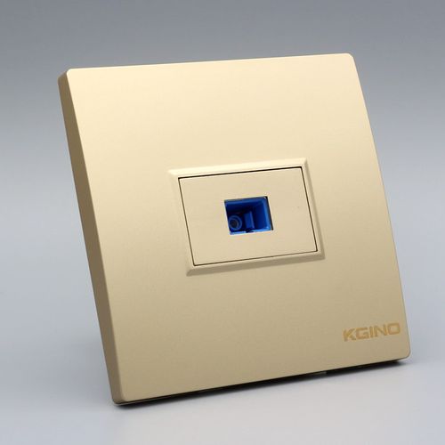 康吉诺香槟金色86型一位sc光纤插座面板单口网络宽带电脑光钎插座 - x